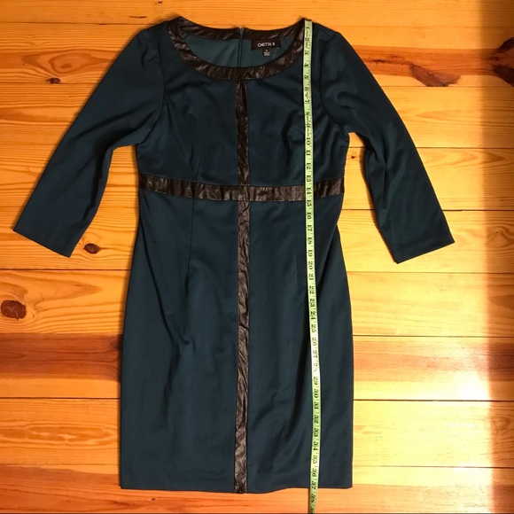 Chetta B Teal Black Mod Dress, EUC, 12 - Picture 7 of 15